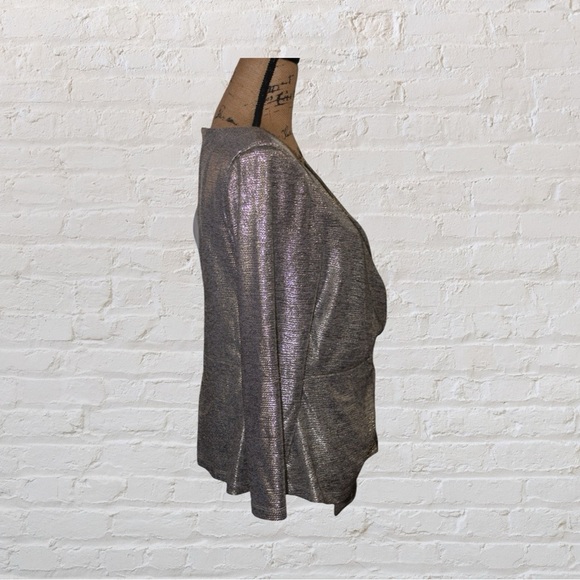 Adrianna Papell Silver Blouse - Picture 3 of 6